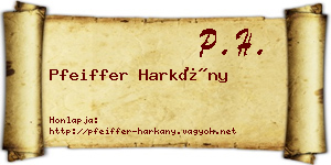 Pfeiffer Harkány névjegykártya